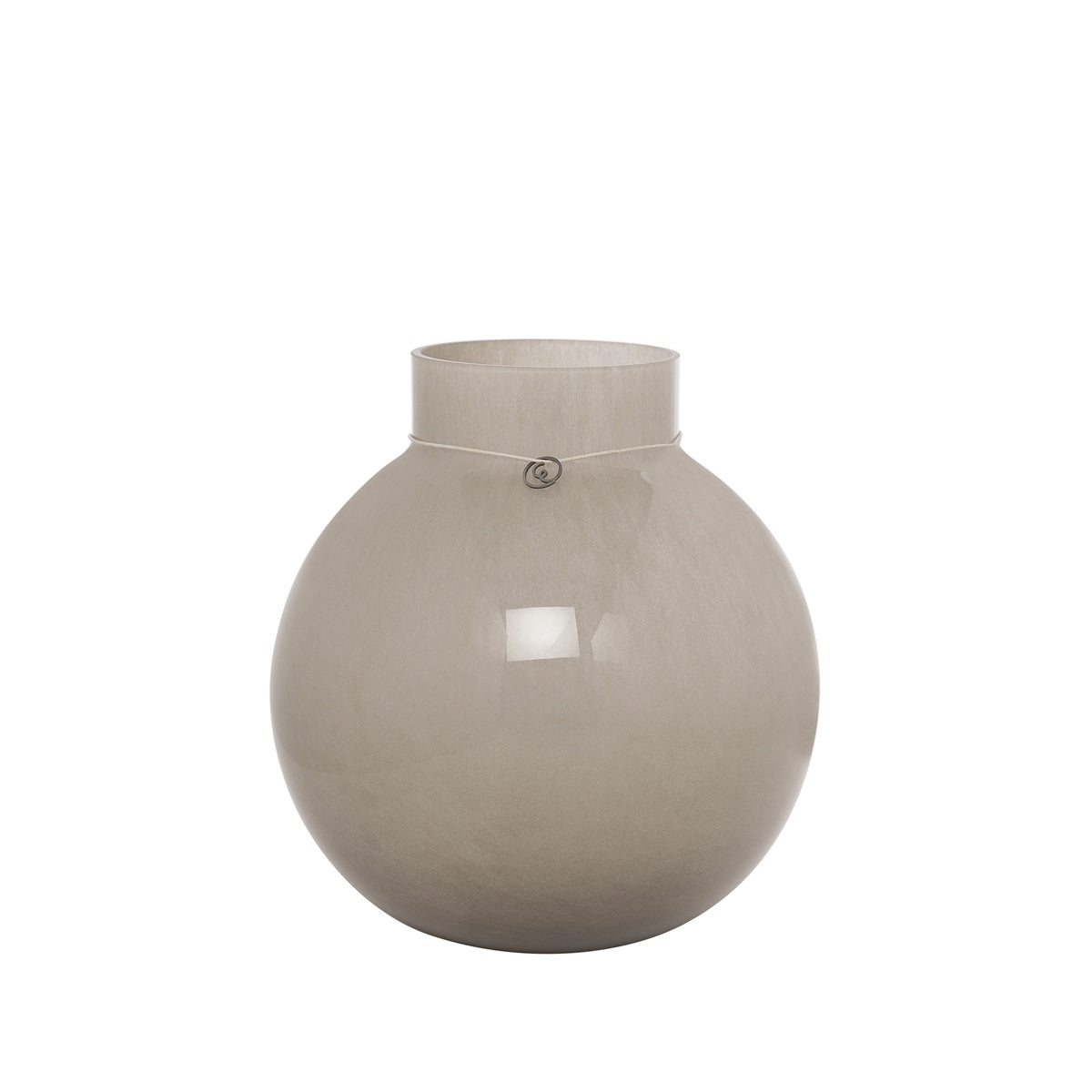 Glasvas rund d21 h22, beige