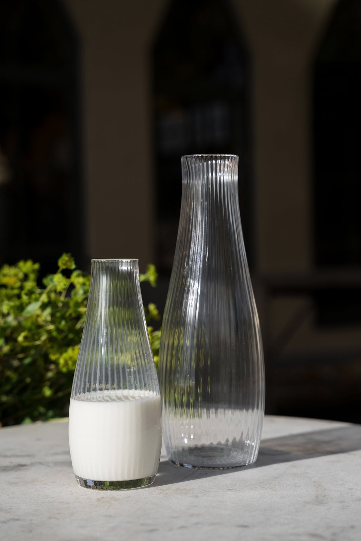 Karaff räfflat glas d10 h28